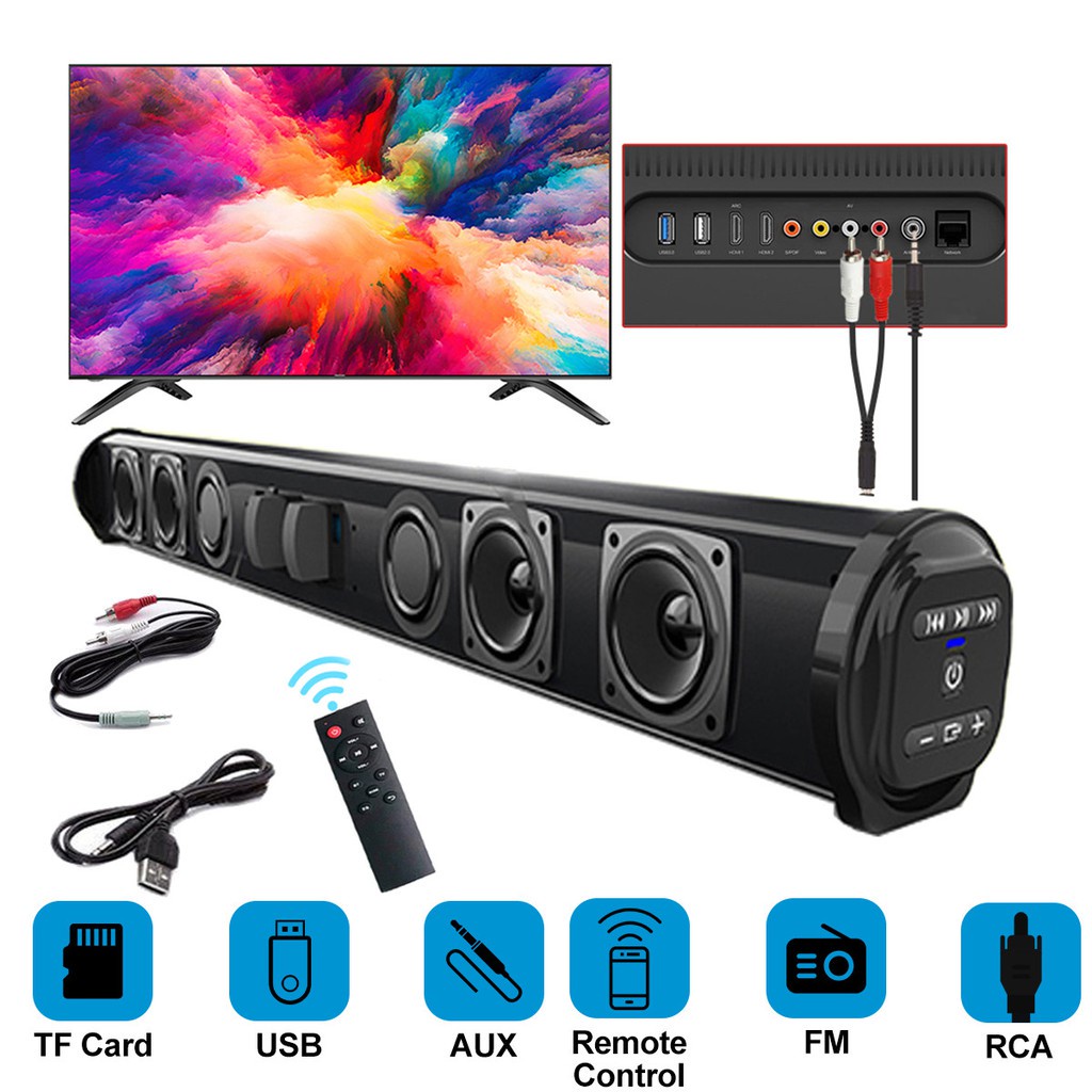 Barra de sonido, barras de sonido para TV, barra de sonido, sistema de  sonido envolvente de audio de cine en casa con Bluetooth inalámbrico 5.0  para