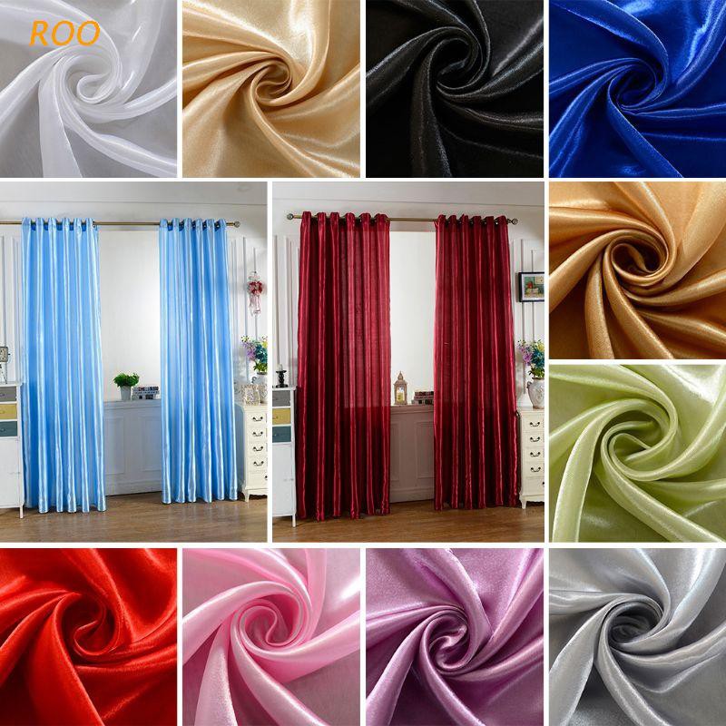 Cortina de satén suave para puerta de cocina, cortinas decorativas para el  hogar, color puro, 23 colores - AliExpress