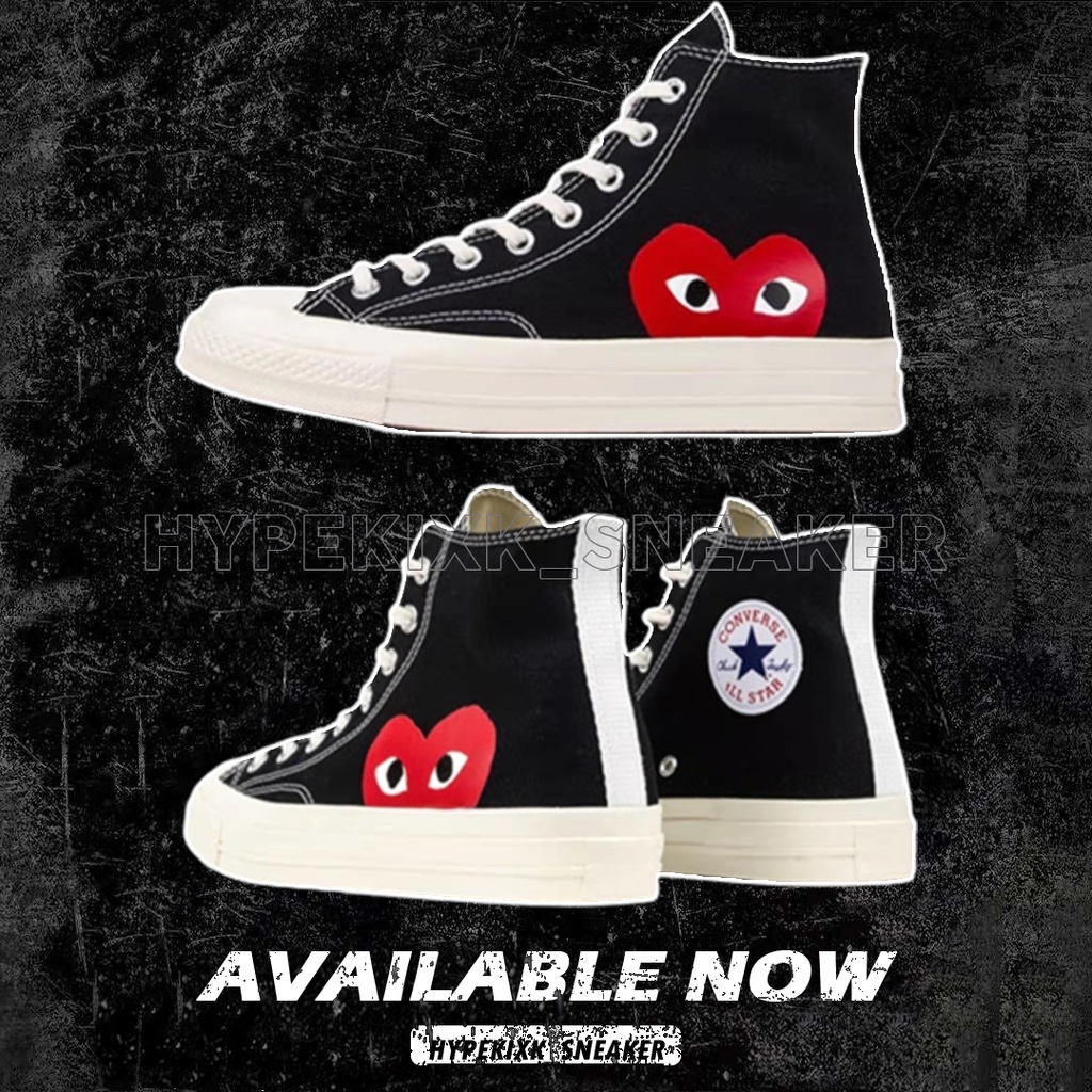 Converse Chuck 70 Low Top x Comme des Garcons Play Canvas cdg Black 150206C Zapatos Para Hombre Y Mujer Zapatillas Shopee Mexico