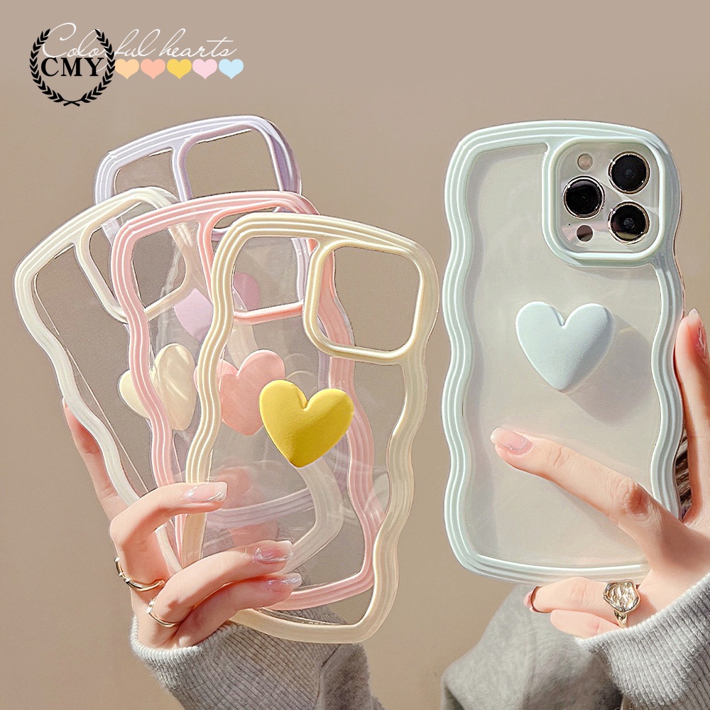 Funda Transparente Corazón Suave compatible Para iphone 11 12 13 pro max  mini XR XS 7 8 plus