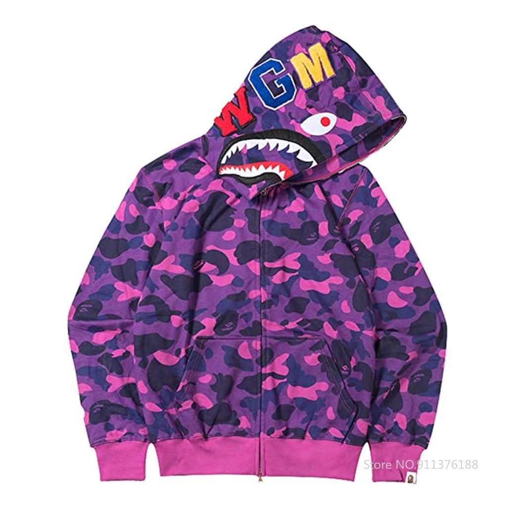 RDOE Shark Bape Sudadera Con Capucha C rdigan Hip Hop Moda Callejera