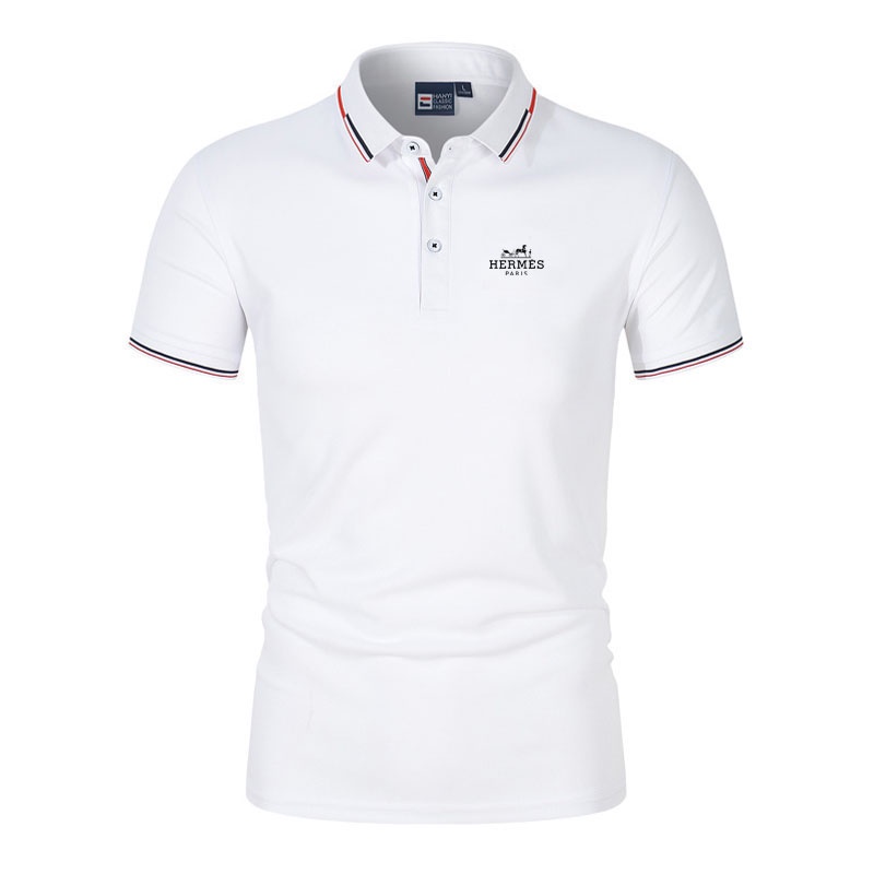 Nuevo 2021 Hermes para hombre Polo camisa de manga corta camiseta de verano de negocios Casual de alta calidad de Golf solapa Polos camisa de tenis