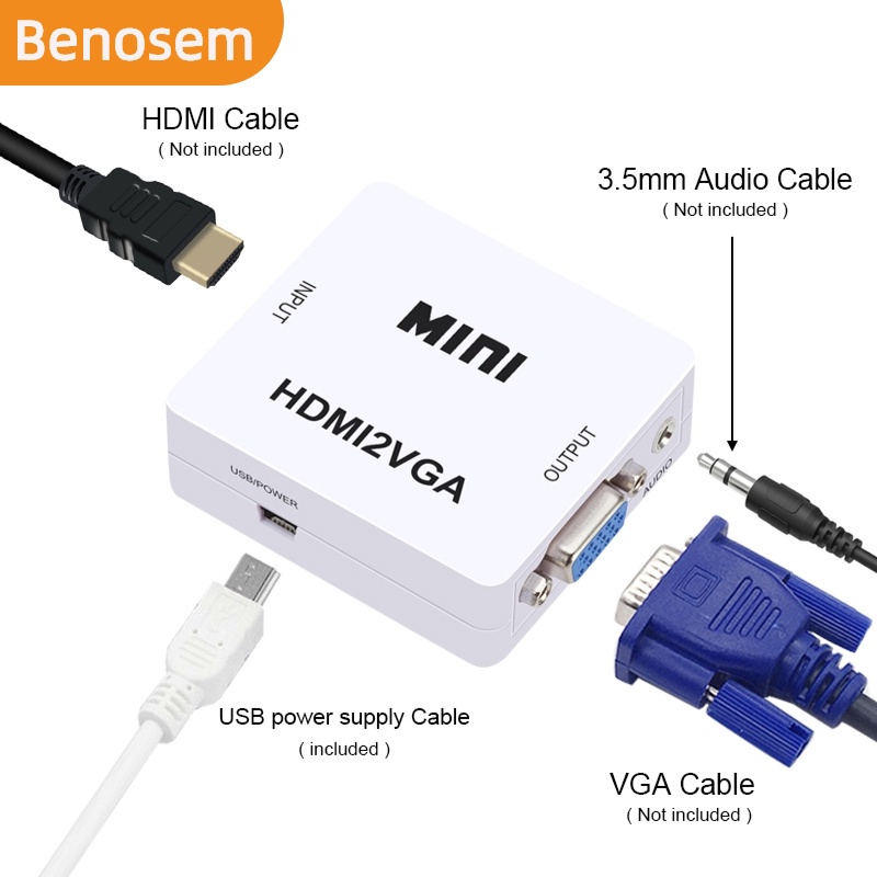 Adaptador shops vga a mini hdmi