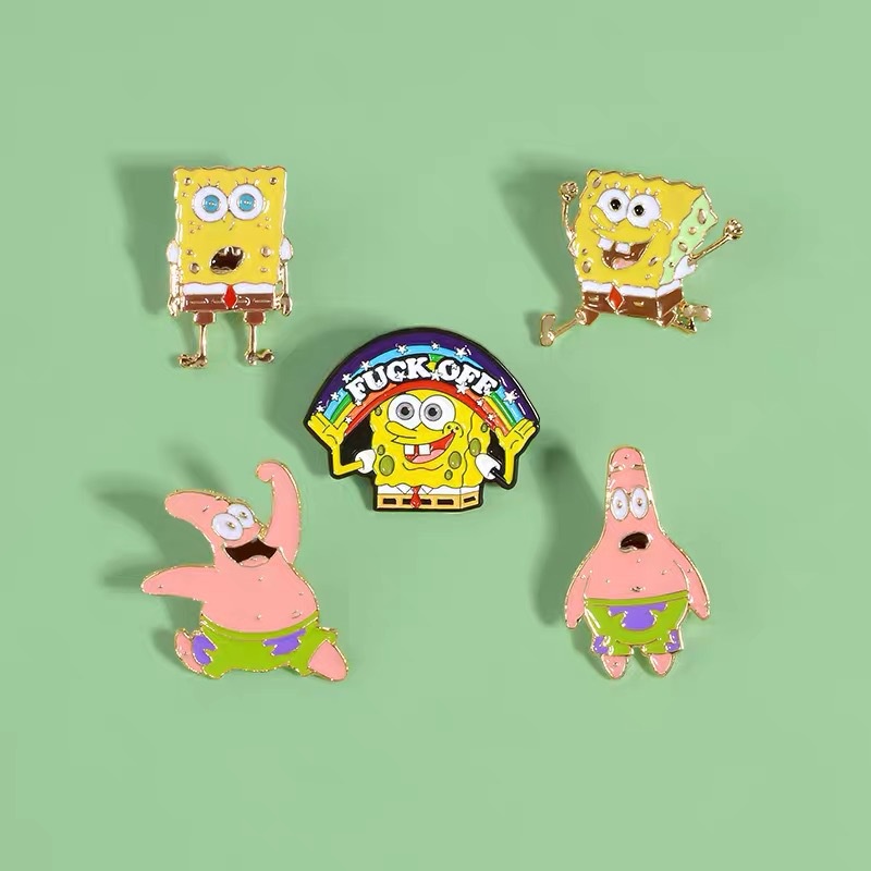 Bob Esponja Squarepants Pie Daxing Metal De Dibujos Animados Broche