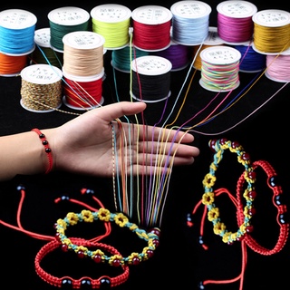 Hilo de cuerda de nailon para pulseras de cuentas, fabricación de joyas,  manualidades (0.079 in-95 pies, verde oscuro)