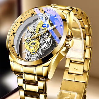 Tonneau - Relojes automáticos de esqueleto para hombre, réplica de cara  grande, rectángulo, cuadrado, reloj analógico, grande, blanco/negro/dorado
