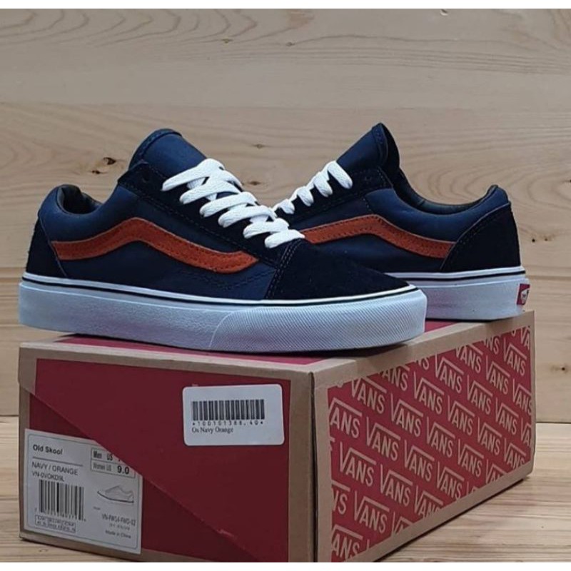 Oldskool azul marino negro Lis naranja Vans zapatos