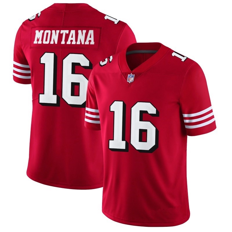 Mitchell & Ness Men's Joe Montana Scarlet San Francisco 49ers Legacy Replica Jersey