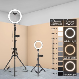 Aro De Luz Led Regulable Con 3 Tipos De Iluminación Y 20 Cm De