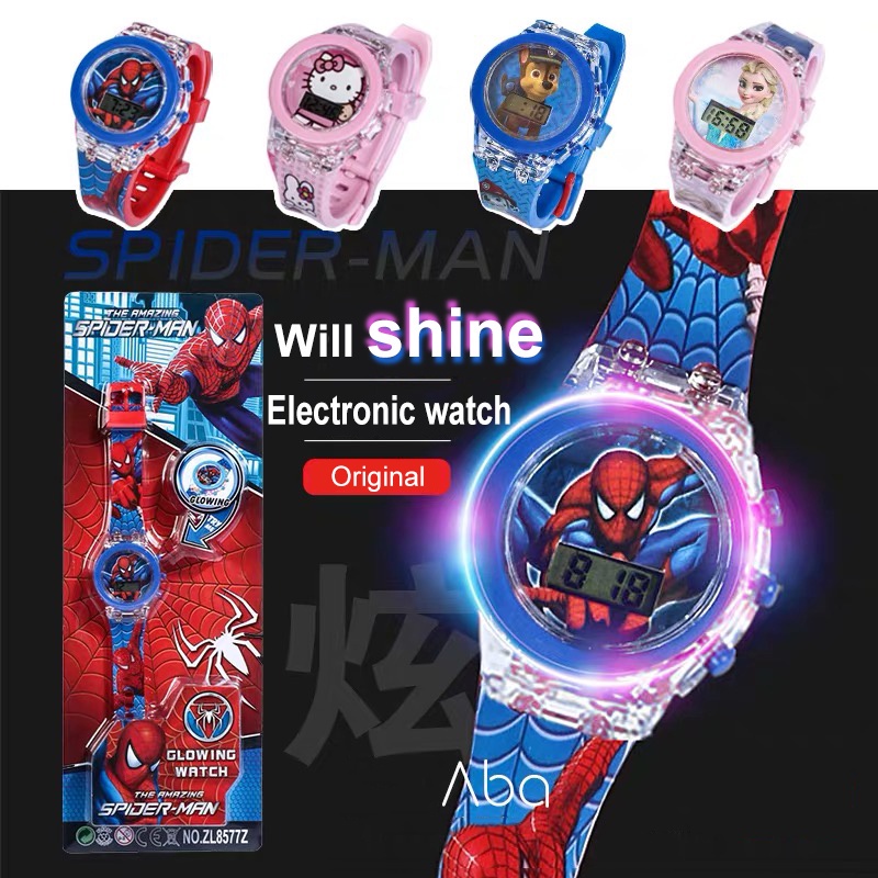 Reloj Spiderman Para Ni os Ni o Vengadores Electr nico Con Luces