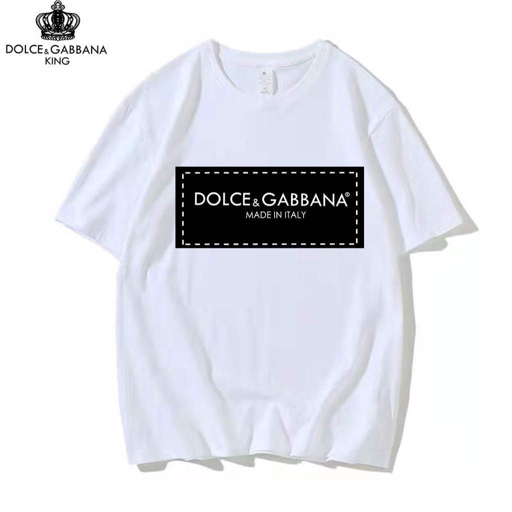 Dolce Gabbana Camiseta De Manga Corta Impresa Para Hombres Y Mujeres De Moda