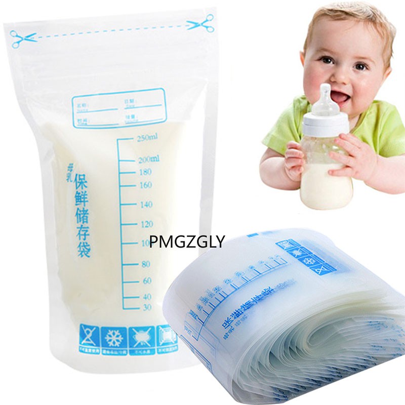 Bolsa De Almacenamiento De Leche Materna Alimentos Para Bebés 250ml  Congelador Desechable