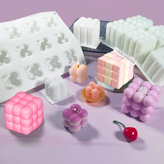 La Casa del Artesano-Set de 3 moldes de silicona para velas y jabones cubo  3D set de 3 modelos diferentes