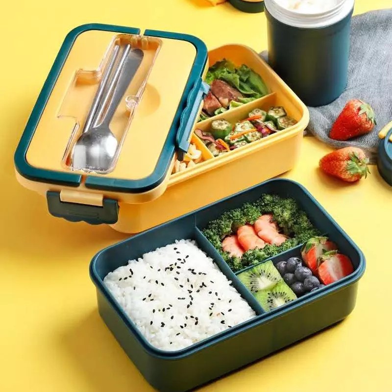 Para niños Escuela Picnic comida contenedor de acero inoxidable paja de  trigo 304 Bento Box Lunch Box - China Fiambrera y caja bento precio