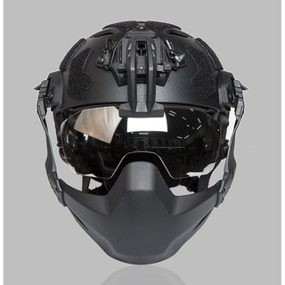 Casco Airsoft MH Style Fast Tactical con gafas de visera (negro)