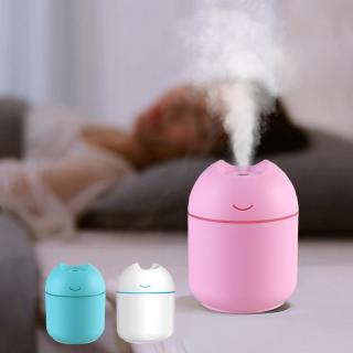 Mini humidificador de aire ultrasónico portátil color rosado (250 ml)