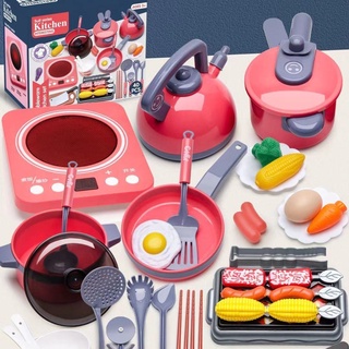 Juego de accesorios de cocina, juguetes de juego de simulación de cocina  para niños, juego de cocina con utensilios de cocina de acero inoxidable