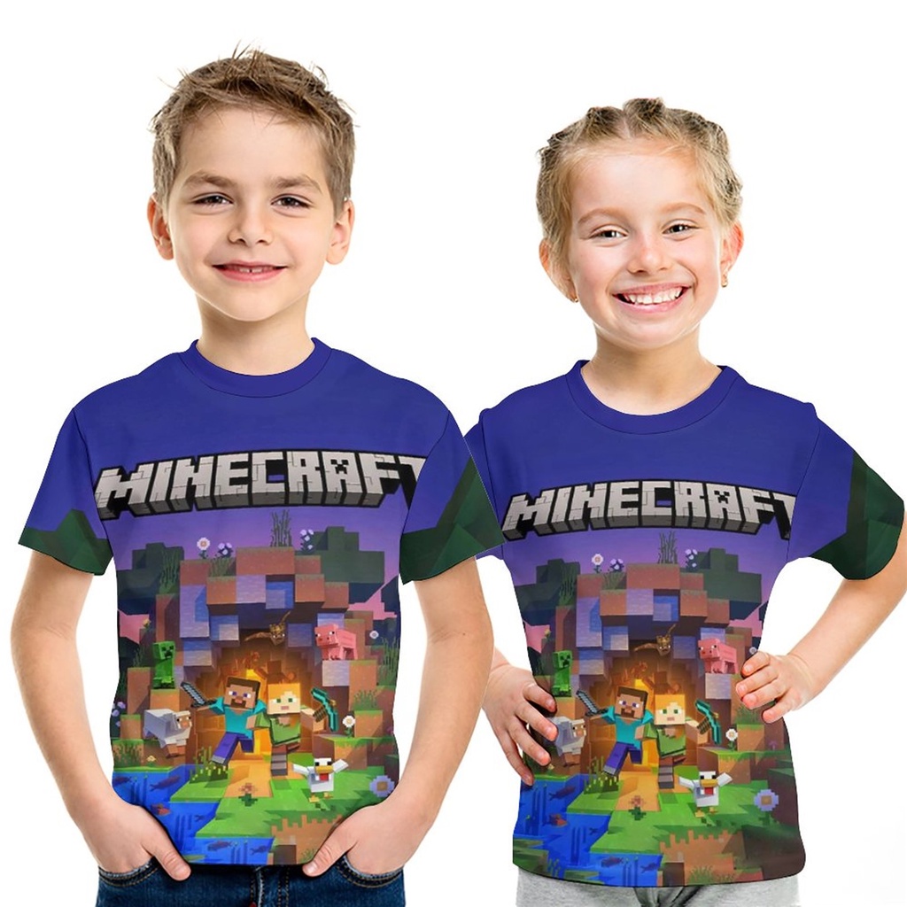 Minecraft Camiseta Juego Para Moda Ni os Camisas De Dibujos Animados Ni o Regalo De Cumplea os Tees Beb Casual Tops Juegos Ropa De Verano