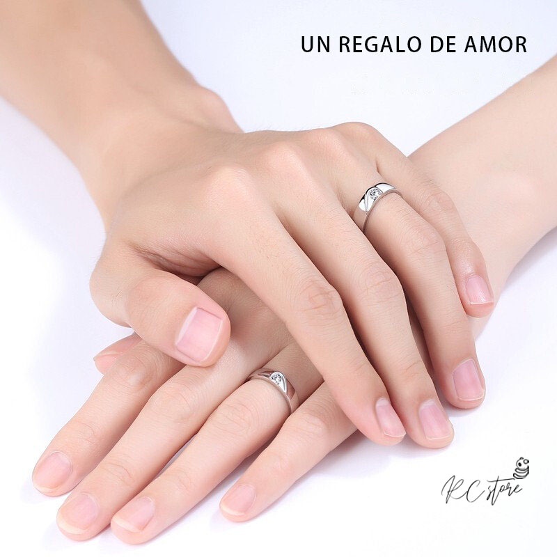 Alianzas Boda Oro Pareja Anillos De Pareja Ajustables Plata 925