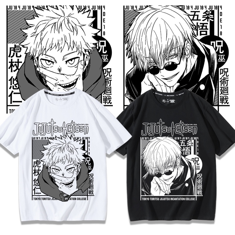 Moda Unisex Camiseta De Manga Corta Jujutsu Kaisen Gojo Satoru Itadori