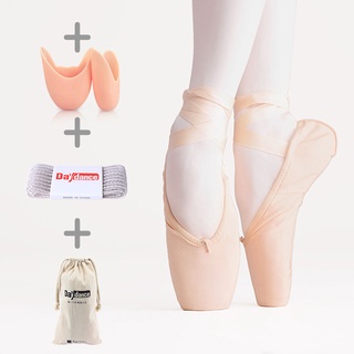 Zapatos profesionales de ballet para niñas y mujeres, zapatillas de baile  de satén con cinta para los dedos, rosa-36