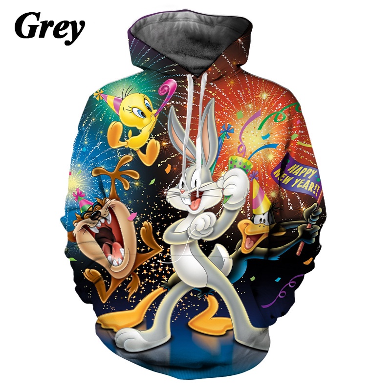 bugs bunny Hombres Moda casual Impresion 3d cool funny hoodie top Estilo Fino