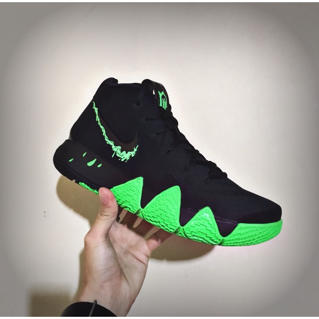 Nike Kyrie 4 Halloween Negro Verde Real Zapatos De Baloncesto Shopee Mexico