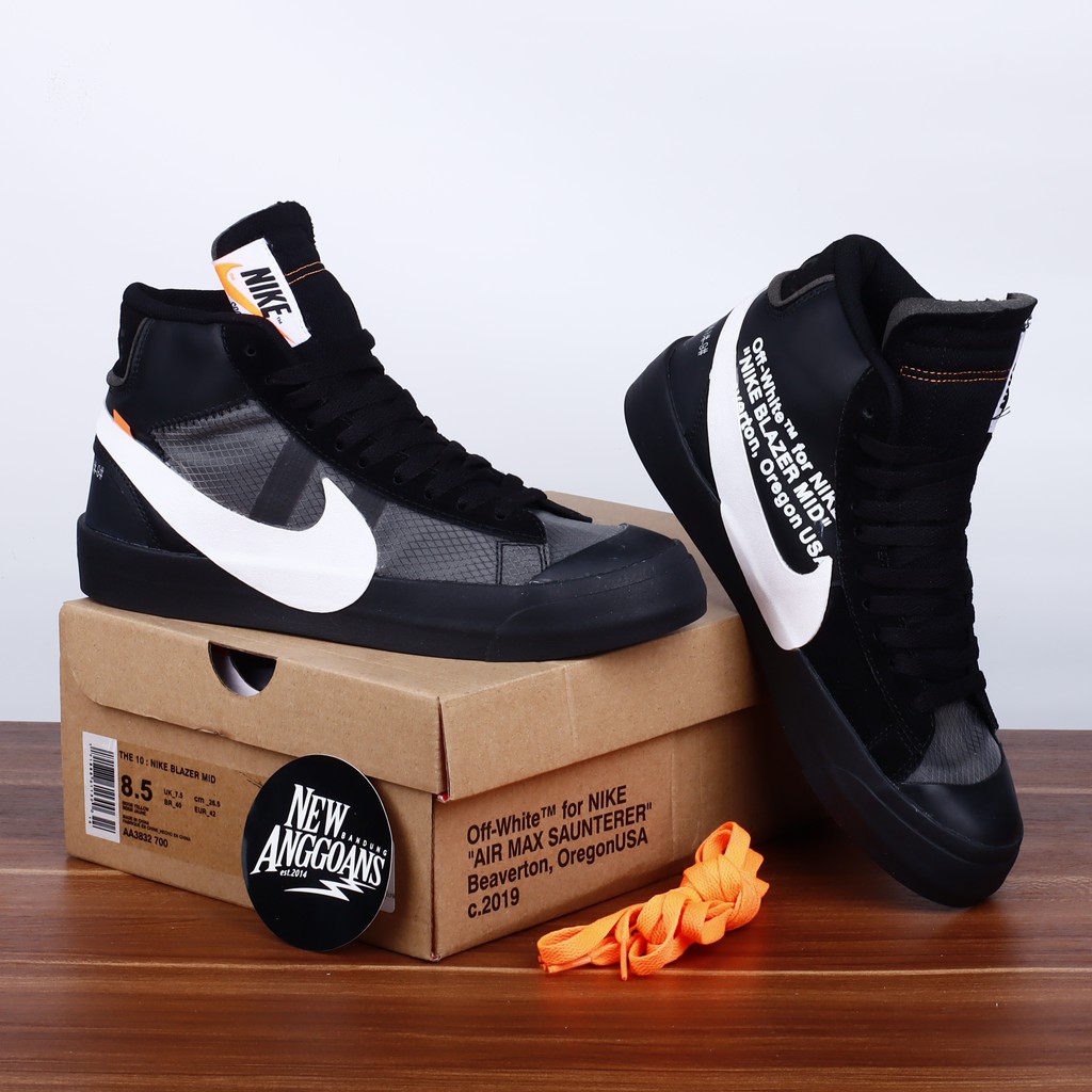 Nike X OFF WHITE Blazer Mid Grim Reepers Negro Cono