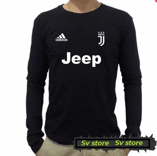 Juventus camiseta de manga larga Logo blanco negro