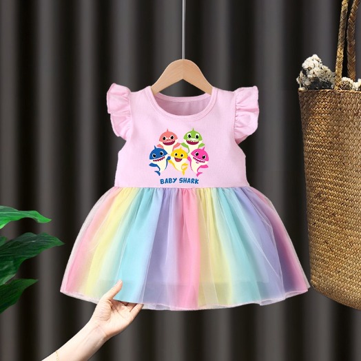 Vestidos de baby shark para niña hot sale