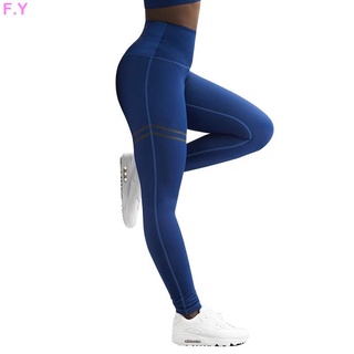 Mallas deportivas Push Up para mujer, Leggings de cintura alta sin  costuras, elásticos, hasta el tobillo, color azul
