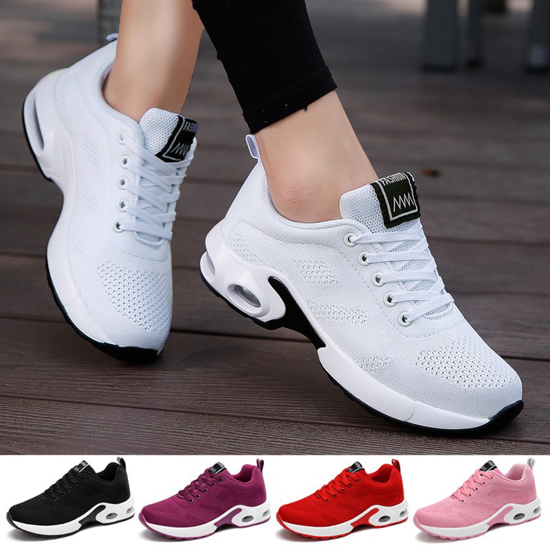 DK zapatos deportivos para mujer tenis blancos tenis de malla transpirables planos zapatos casuales para correr