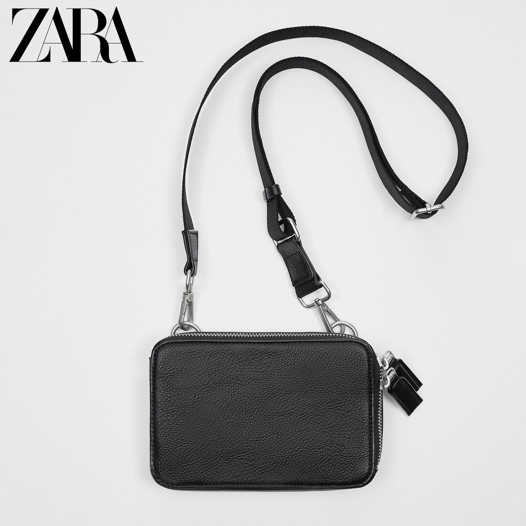 ZARA Bolsa De Los Hombres Negro Casual Pequeña Hombro Mensajero De