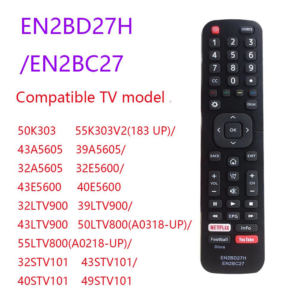 Mando a distancia Original EN2BI27H 2BS27H para Hisense LED Smart TV,  H43BE7000, H43B7100, H43BE7200, H55B7500, H65B7300, H50B7300 /7100