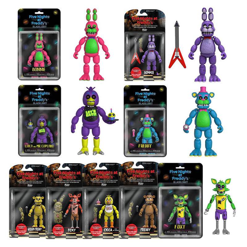 FNAF-figuras de acción de Five Nights at Fredy Bonnie para niños, llavero  de Anime, muñecos