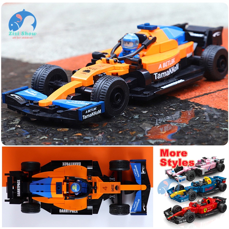 Bybo Maqueta de coche de carreras con bloques de construcción F1, 1:14,  1100 bloques de sujeción, compatible con Lego : : Juguetes y juegos