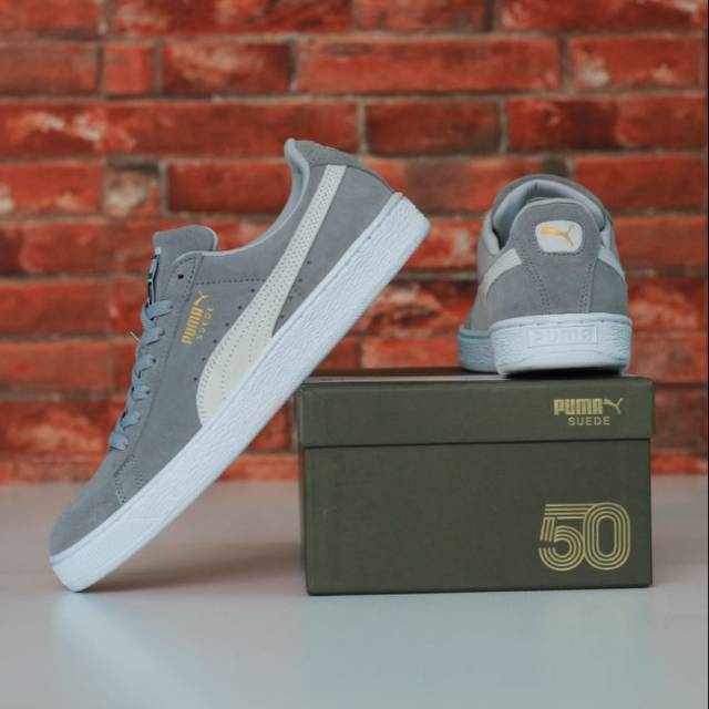 Puma Suede gris claro blanco Original zapatillas de de los hombres | México