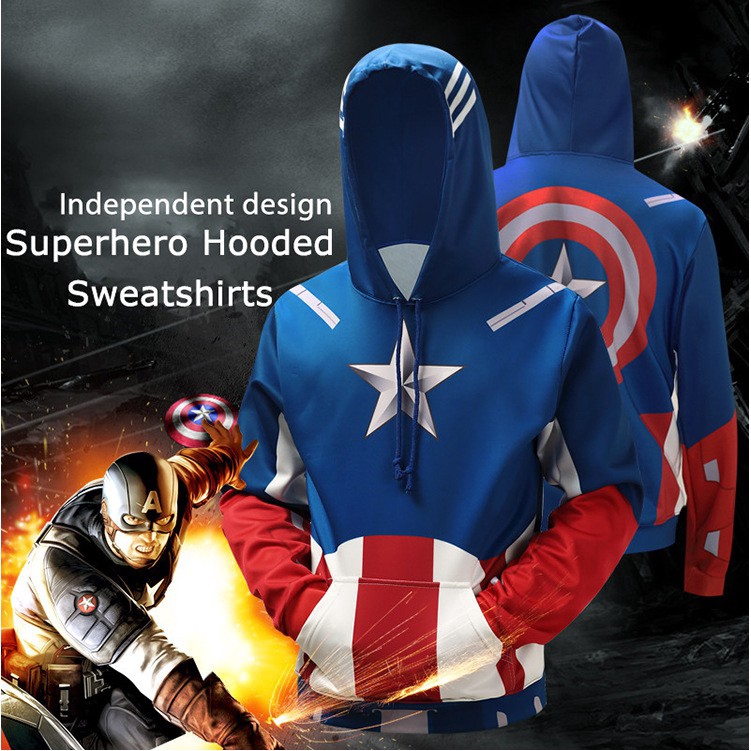 Capit n Am rica Sudadera Con Capucha Los Vengadores Su ter Marvel Superh roe Chamarra 3D Prendas De Abrigo