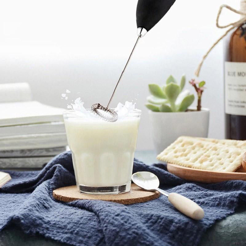 Mini Electric Whisk Mixer Stirrer Steel Hand Drill Stem Egg Beater