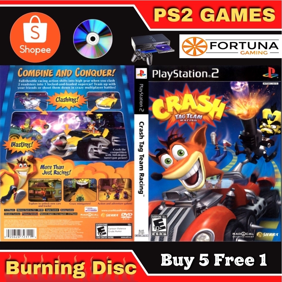 Jeu Crash Tag Team Racing PS2 - Boîtier Vide Seulement, Bon état, Pour Collection Ou Remplacement