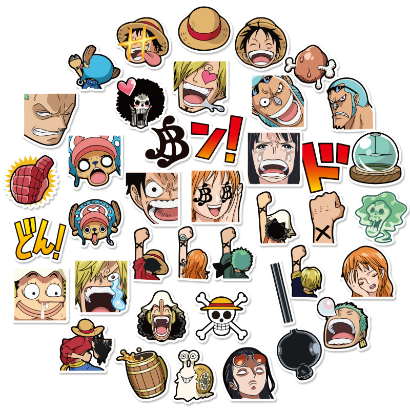 Pegatinas Kawaii De One Piece, 16 Unidades