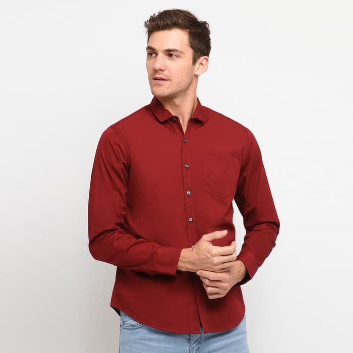 Más vendido!! Ppll camisas hombre camisas manga larga camisas rojas para niños | Shopee México