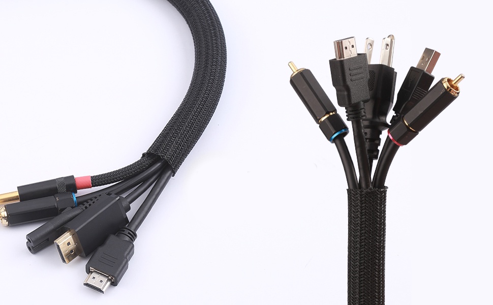 Paquete de 2 cubiertas para cables, organizador de cables flexible para  ordenar cables