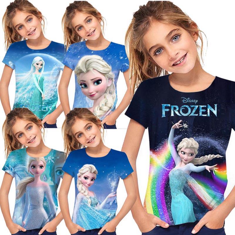 baju Frozen Camiseta Elsa Ninos 3 12anos Camisas De Verano Anime Bebe Top Para Ninas Camisa Ropa De Shopee Mexico