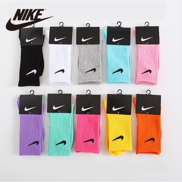 Marca NIKE deportes calcetines transpirables casual hombres y mujeres todo-partido calcetines de algodón en el tubo Shopee México