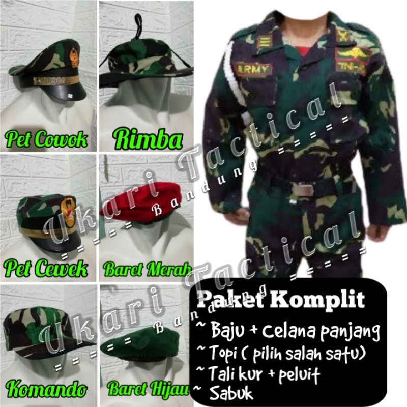 Niños Paquete 3 Camuflaje Militar Disfraz Soldado Traje Camisa Pantalones  Tapa