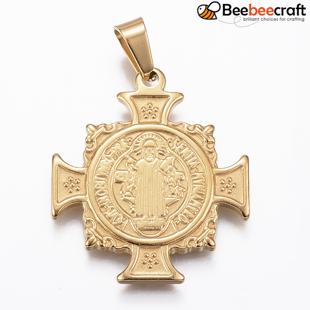 Medalla de San Benito en acero inox 25mm