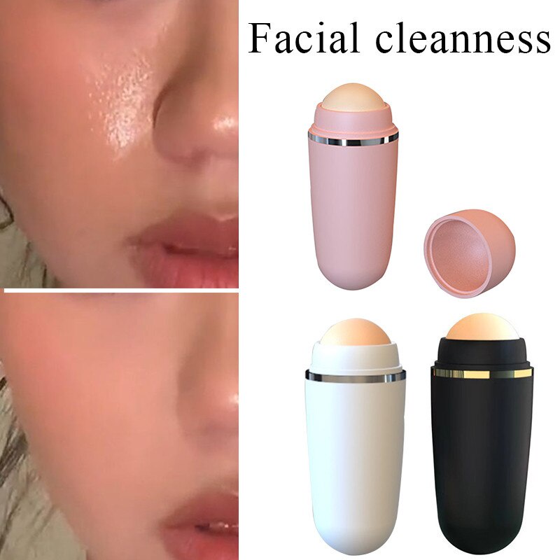 Rodillo Absorbente De Aceite Facial Piedra Volcánica Natural
