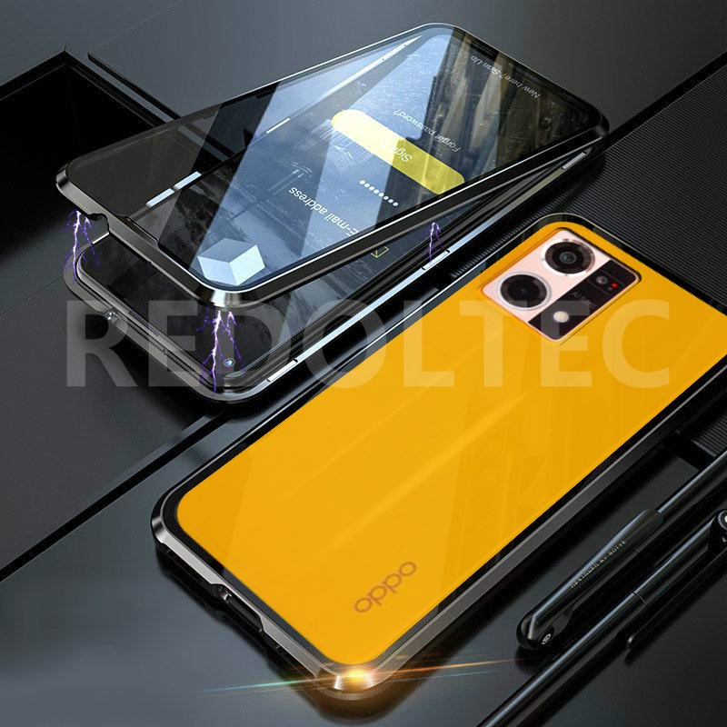 Funda Oppo Reno 7 4g Nueva Doble Cara Frontal Trasera De Vidrio De Adsorción Magnética 360 8582