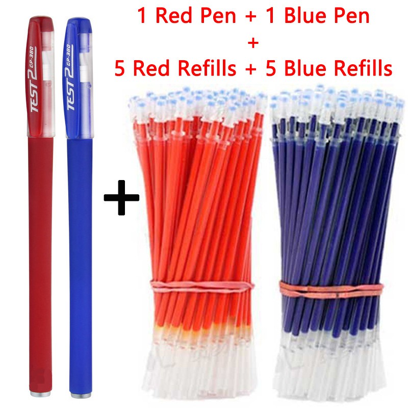 Pack De 60 Recambios Bolígrafo Tinta Gel Azul 0.7mm - Recargas Retráctiles 107mm Para Escuela Y Oficina